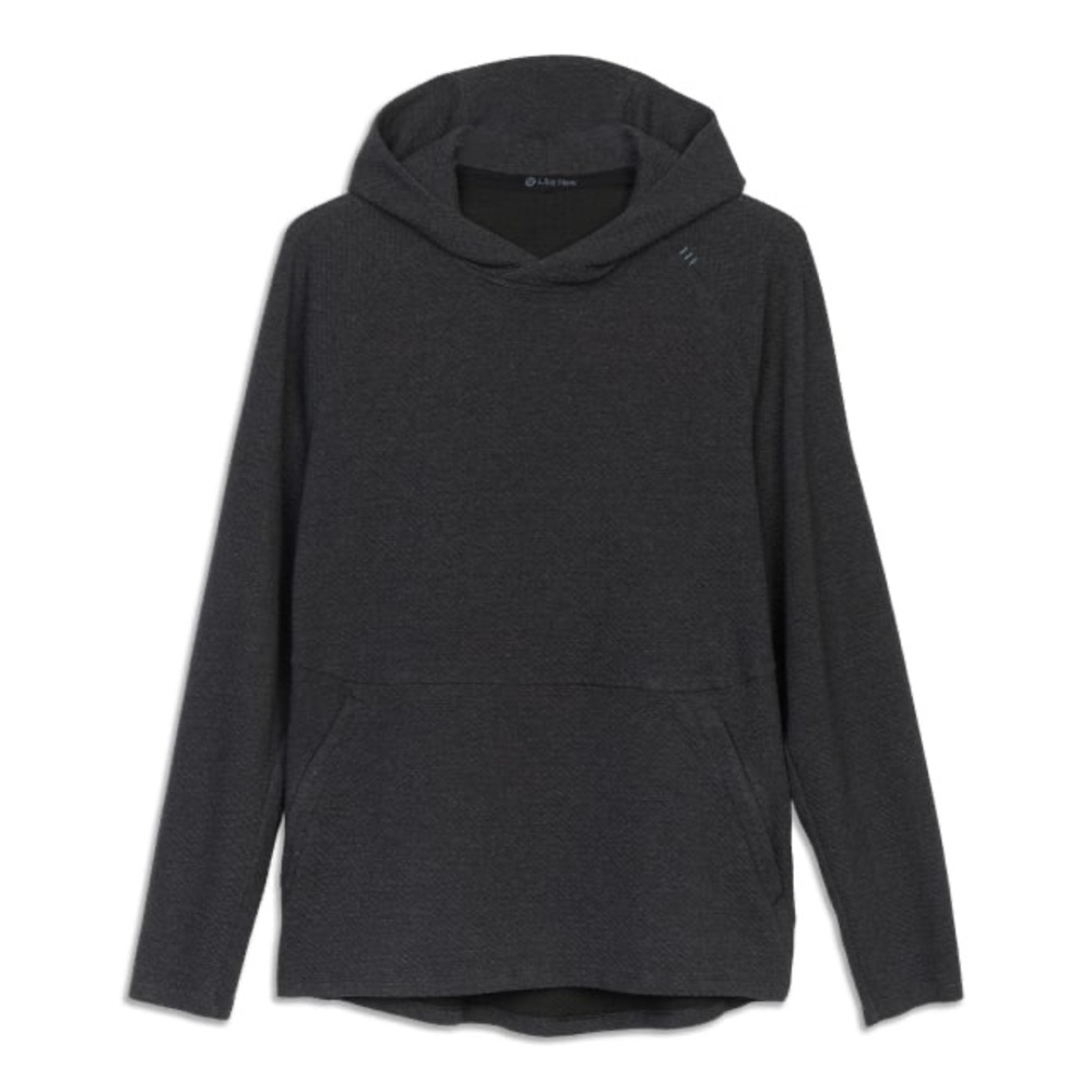 Lululemon Men’s Charcoal Textured Double Knit Cotton Hoodie Pullover Large